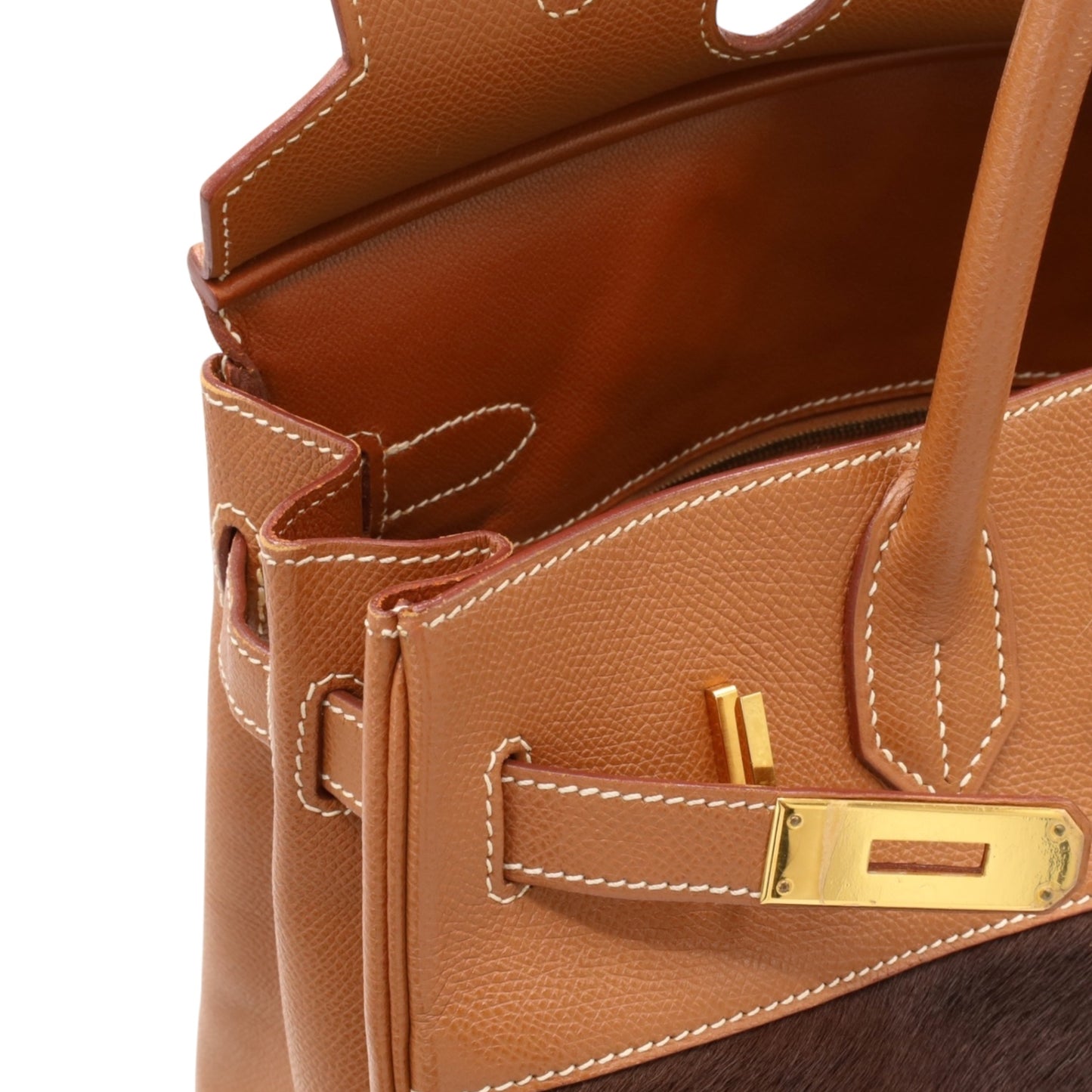 バーキン30　ヴォーエプソン　ハラコ　ゴールド　GP　□D刻印