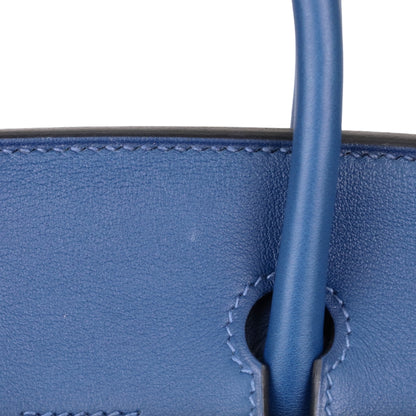 Birkin 25 Voor Swift Deep Blue SS Y engraved