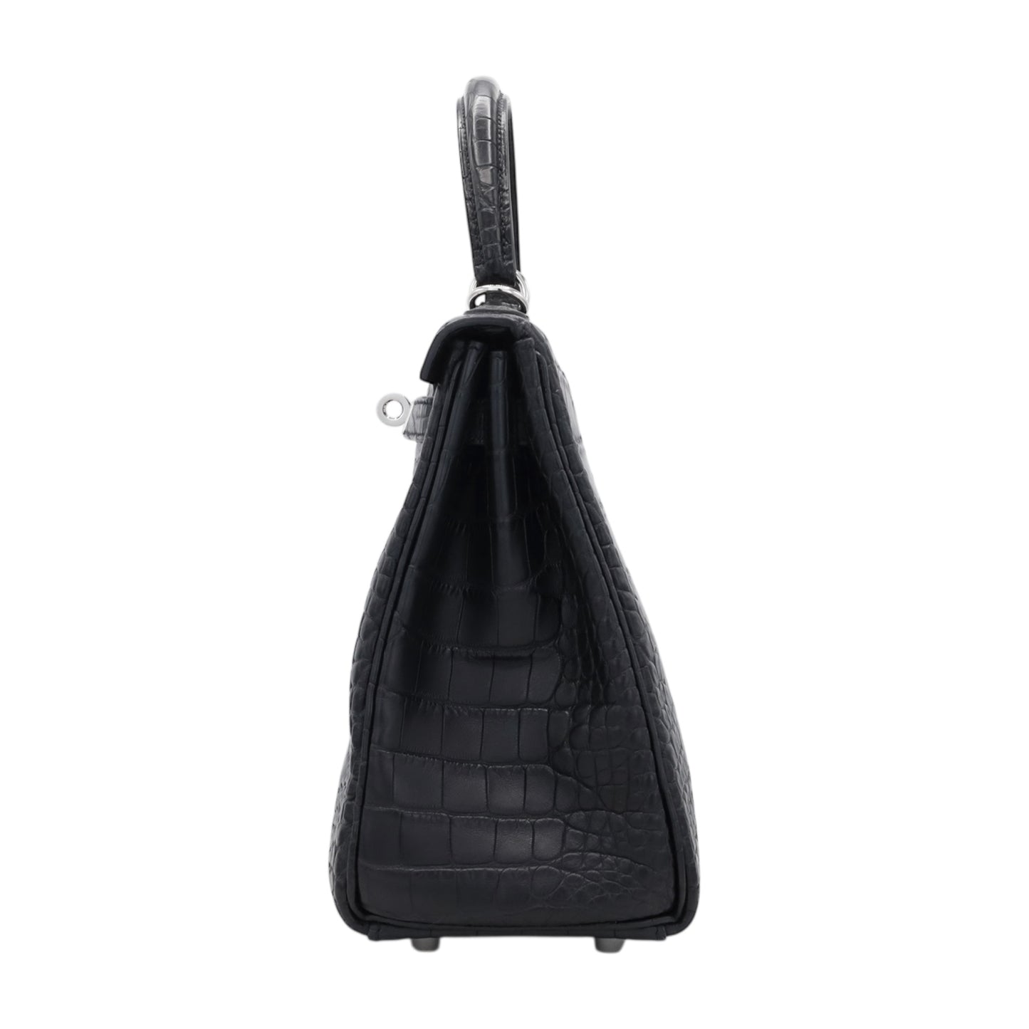 ケリー25　アリゲーターマット　ブラック　SS　K刻印