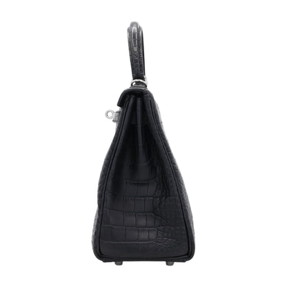 ケリー25　アリゲーターマット　ブラック　SS　K刻印