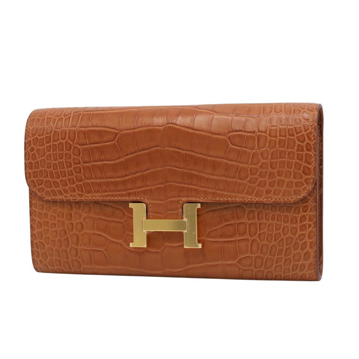 Constance Long to Go Alligator Matte Gold GP BStamp