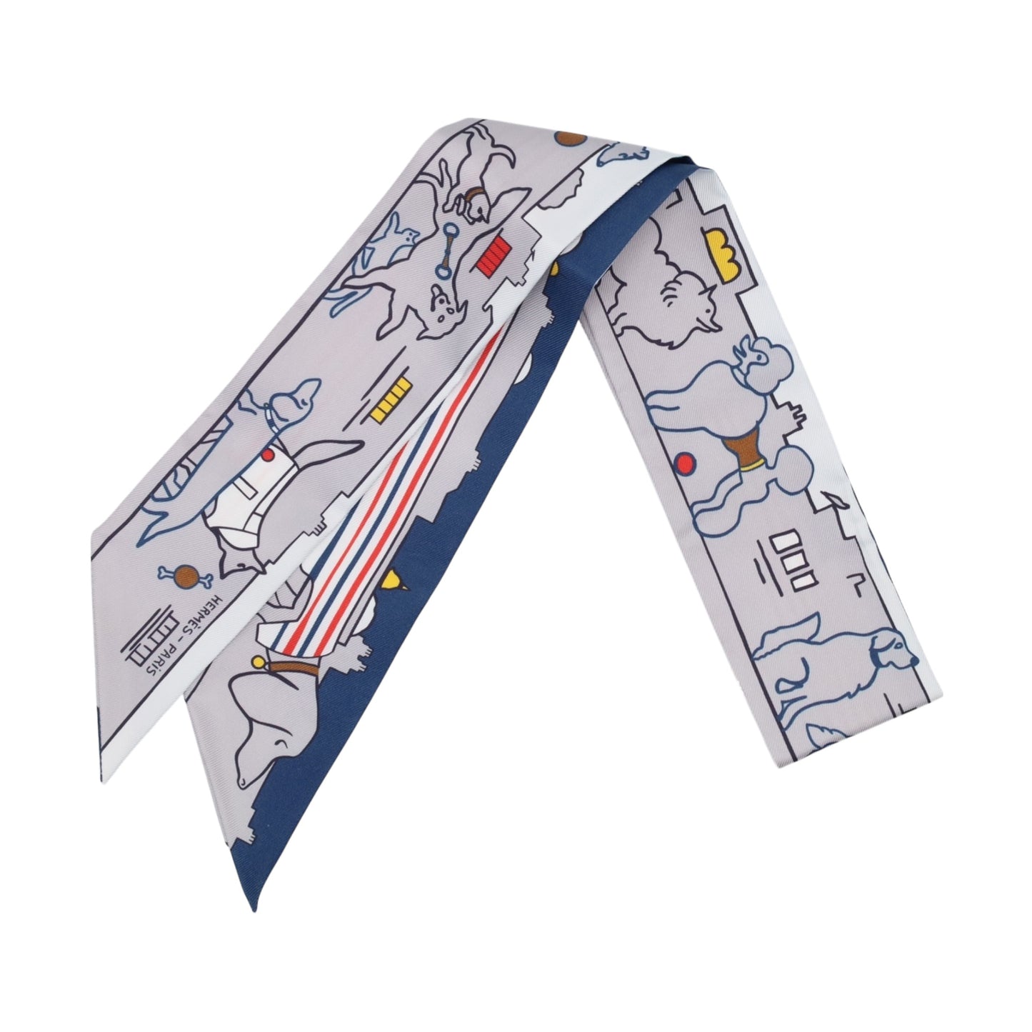 ツイリー　パリジャンの犬　シルク　グレー