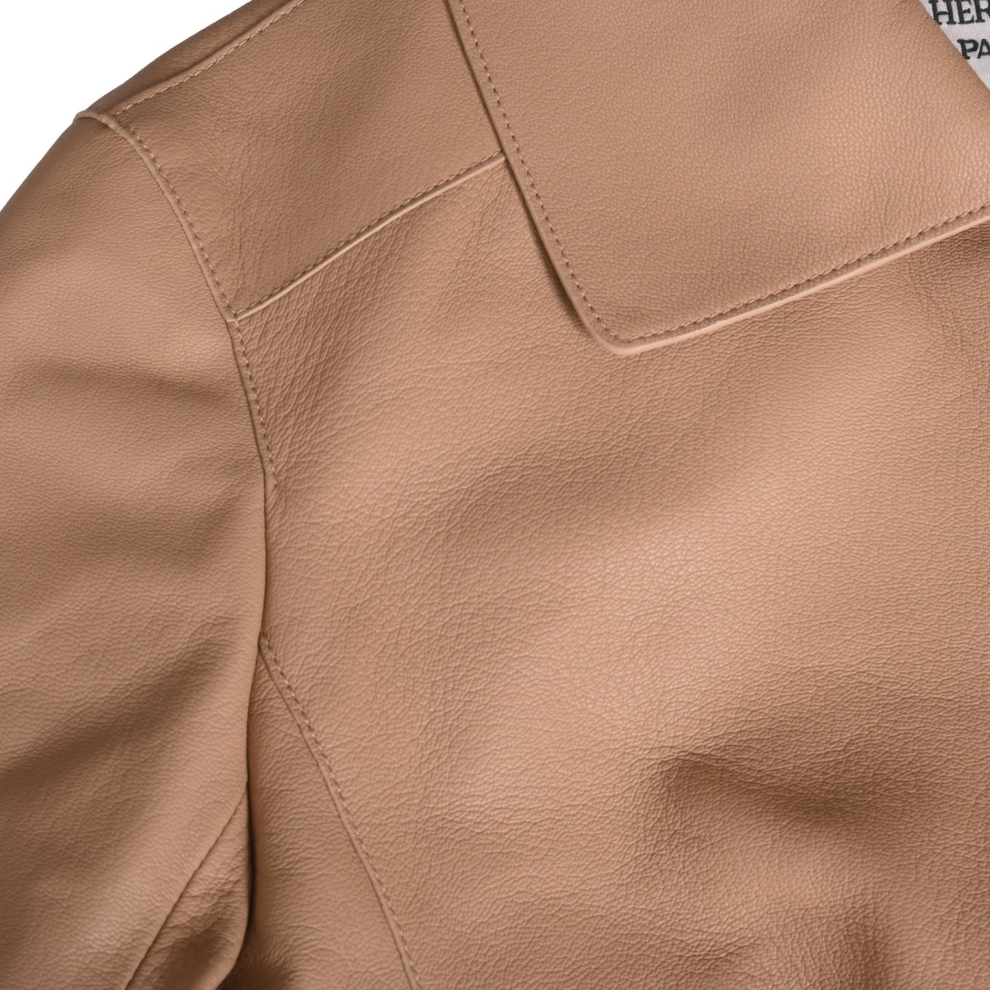 ライダースジャケット　ゴート　ベージュ　36