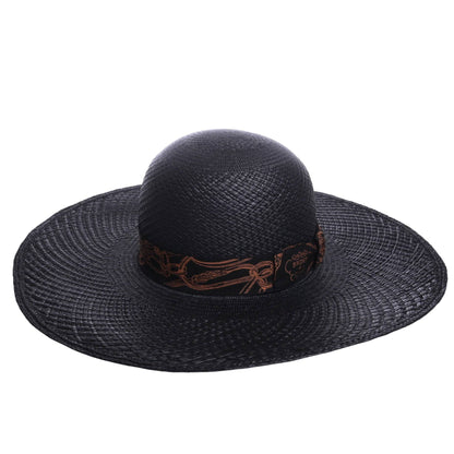 Straw hat, ceremony bridle, straw, black, 59