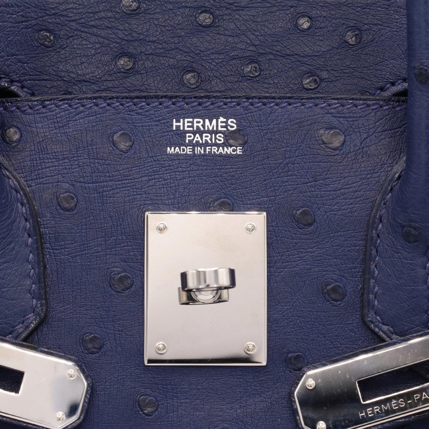 バーキン30　オーストリッチ　ブルーアイリス　SS　T刻印