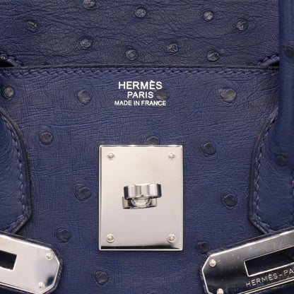 バーキン30　オーストリッチ　ブルーアイリス　SS　T刻印