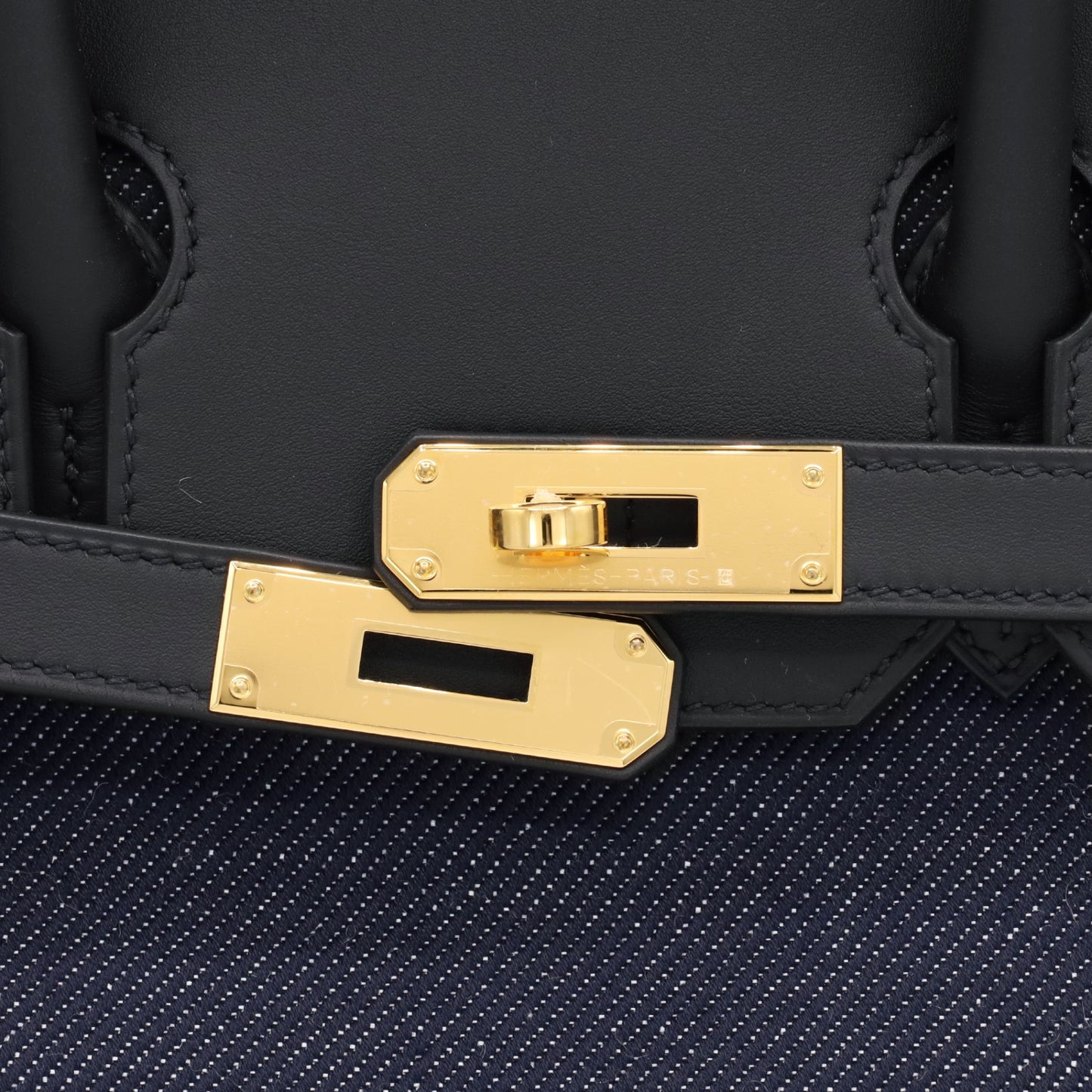 Birkin 单肩灯 29 Vaux Swift Toile Jean 黑蓝靛蓝 GP K刻印