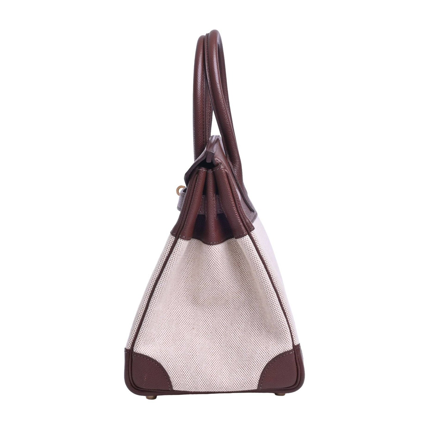 Birkin 30 Kushbell Toile Ash Brown GP □H engraved