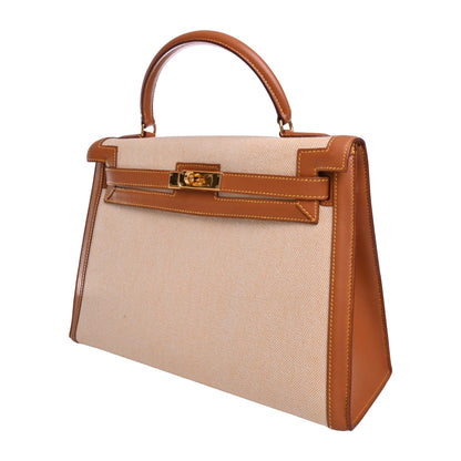 Kelly 32 Calf Toile Ash Gold GP 〇Z engraved