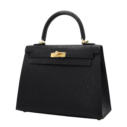 Kelly 25 鸵鸟黑 GP K 印章