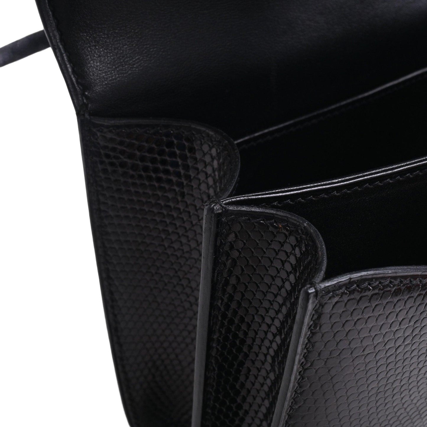 コンスタンスミニ　リザード　ブラック　ルテニウム金具　□I刻印