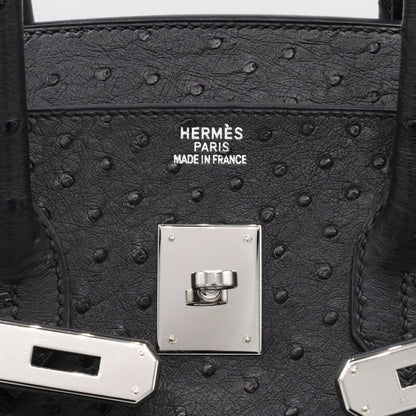 Birkin 35 Ostrich Black SS □JStamp