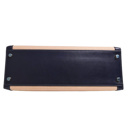 Kelly 32 Crinolan Box Calf Blue Indigo GP □J Engraved