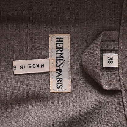 コート　マッキントッシュ　ウール　グレー　XS