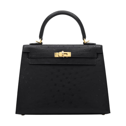 Kelly 25 鸵鸟黑 GP K 印章