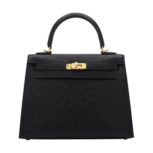 Kelly 25 鸵鸟黑 GP K 印章