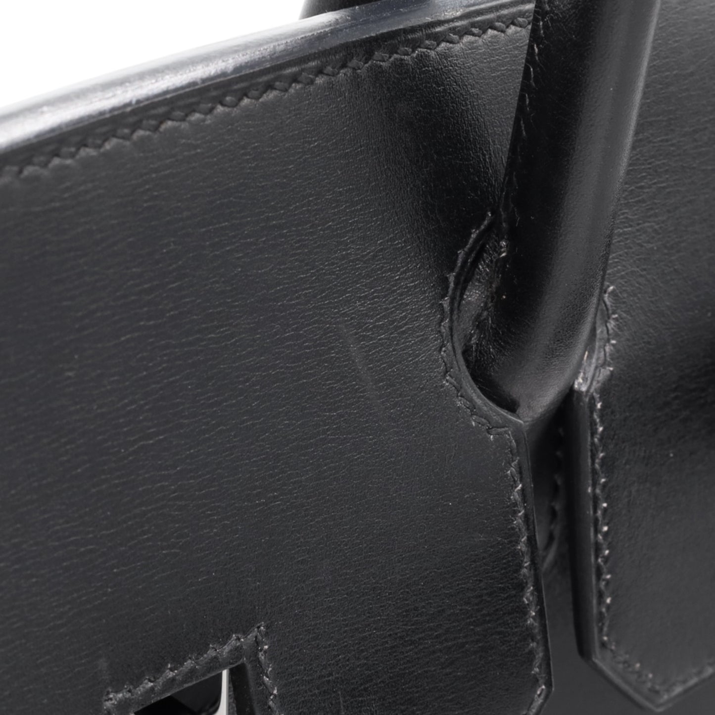 バーキン30　ボックスカーフ　ブラック　ルテニウム金具　□G刻印