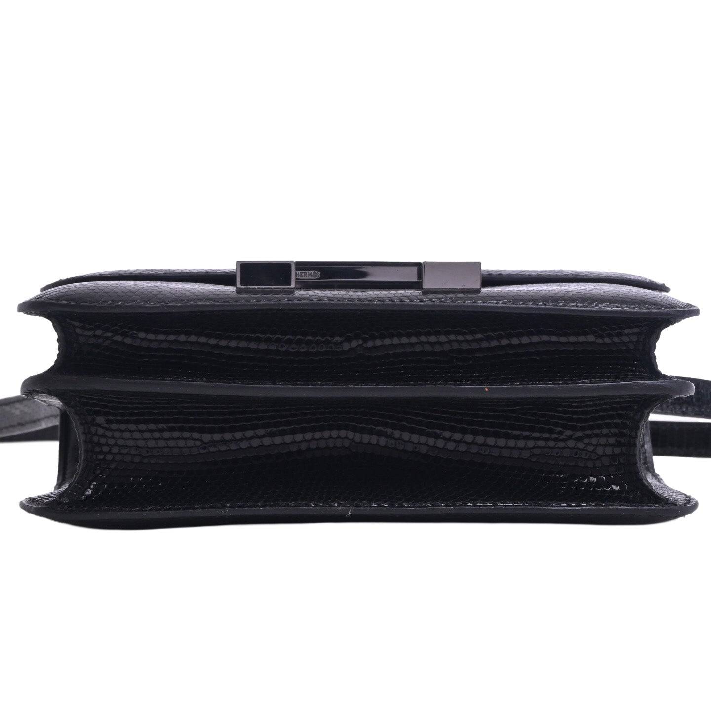 コンスタンスミニ　リザード　ブラック　ルテニウム金具　□I刻印