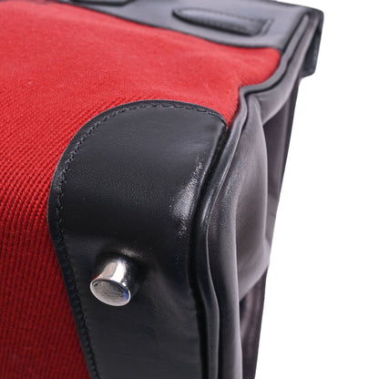 Birkin 30 Box Calf Toile Potamos Black Red SS □J Engraved