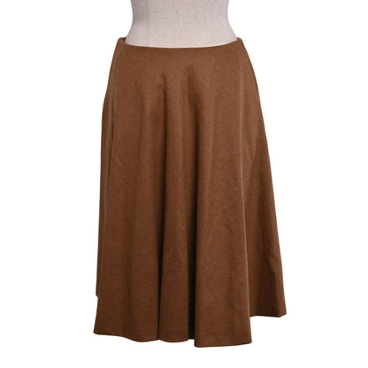 フレアスカート　ウール混　ブラウン　38
