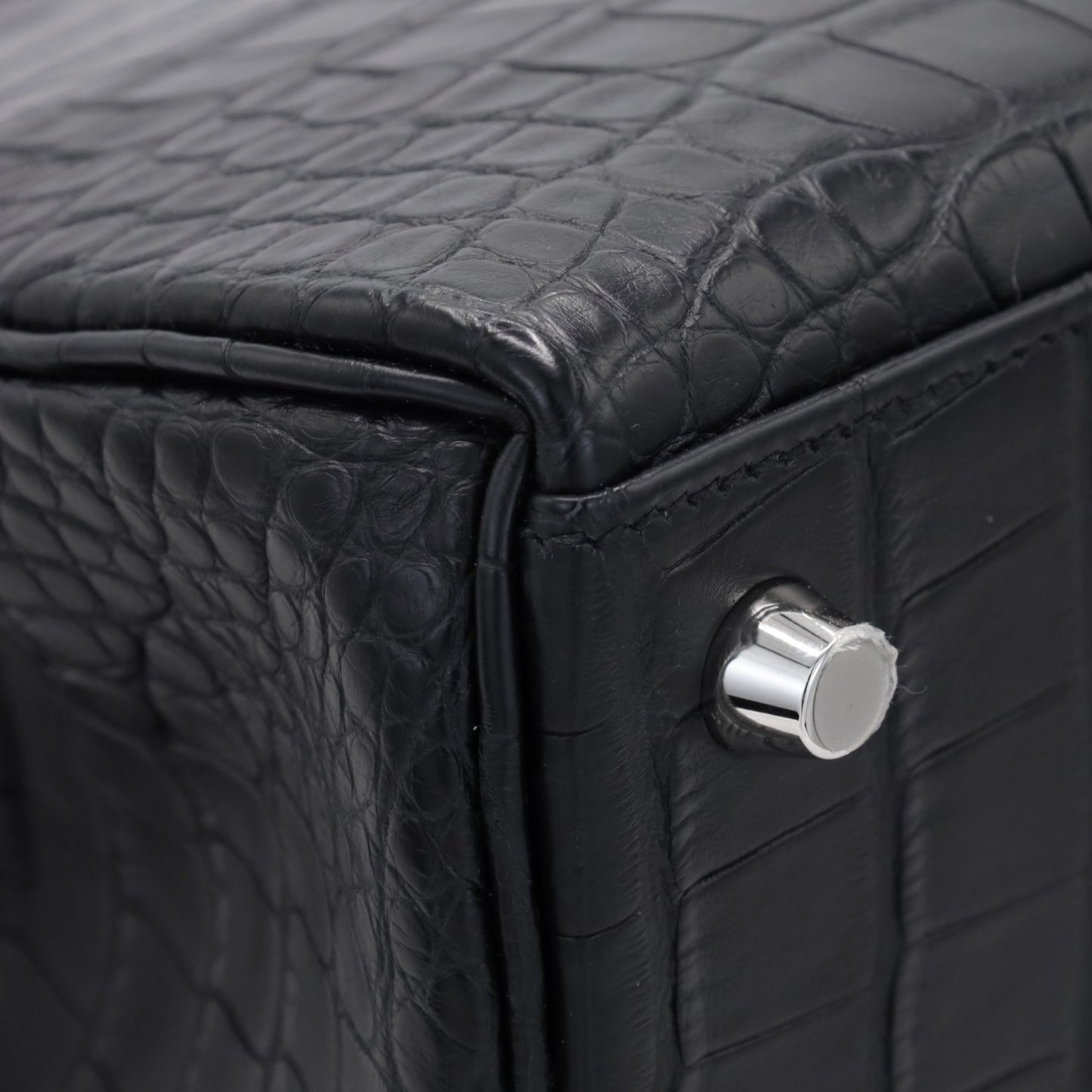 ケリー25　アリゲーターマット　ブラック　SS　K刻印