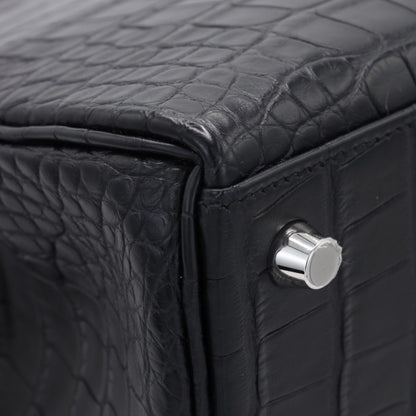 ケリー25　アリゲーターマット　ブラック　SS　K刻印