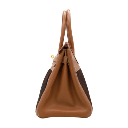 バーキン30　ヴォーエプソン　ハラコ　ゴールド　GP　□D刻印