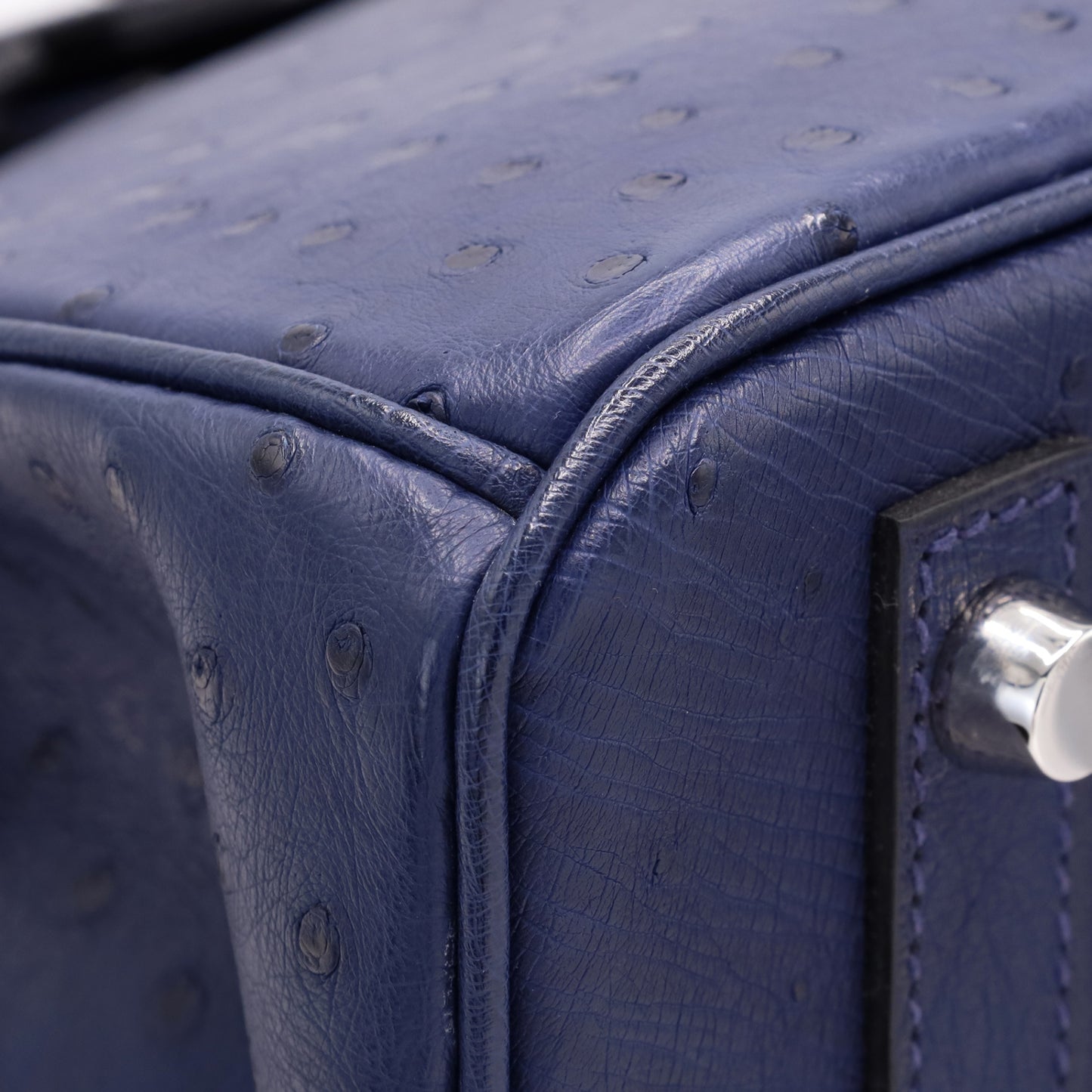 バーキン30　オーストリッチ　ブルーアイリス　SS　T刻印