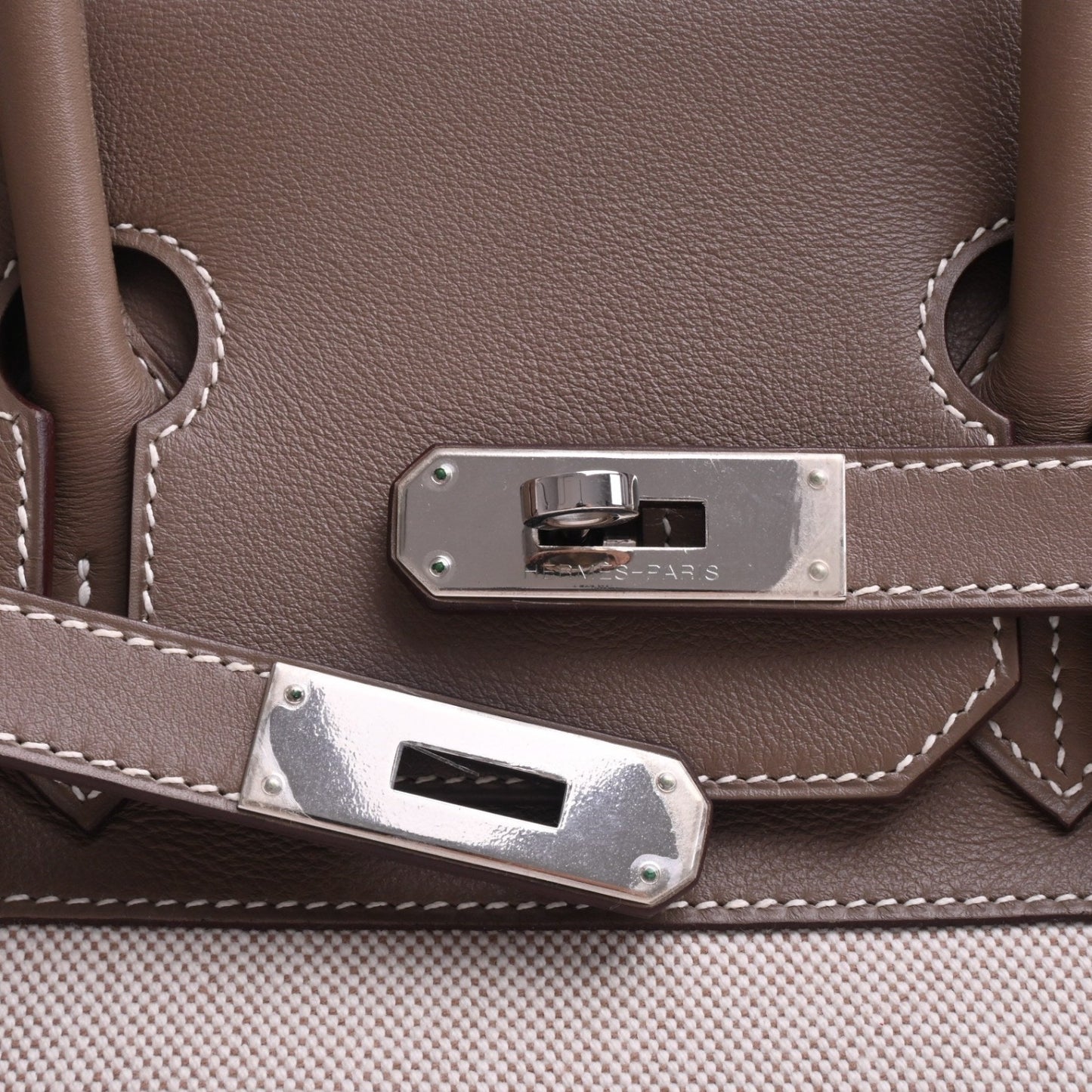 Birkin 35 Vauswift Toile Ash Etoupe SS □K engraved