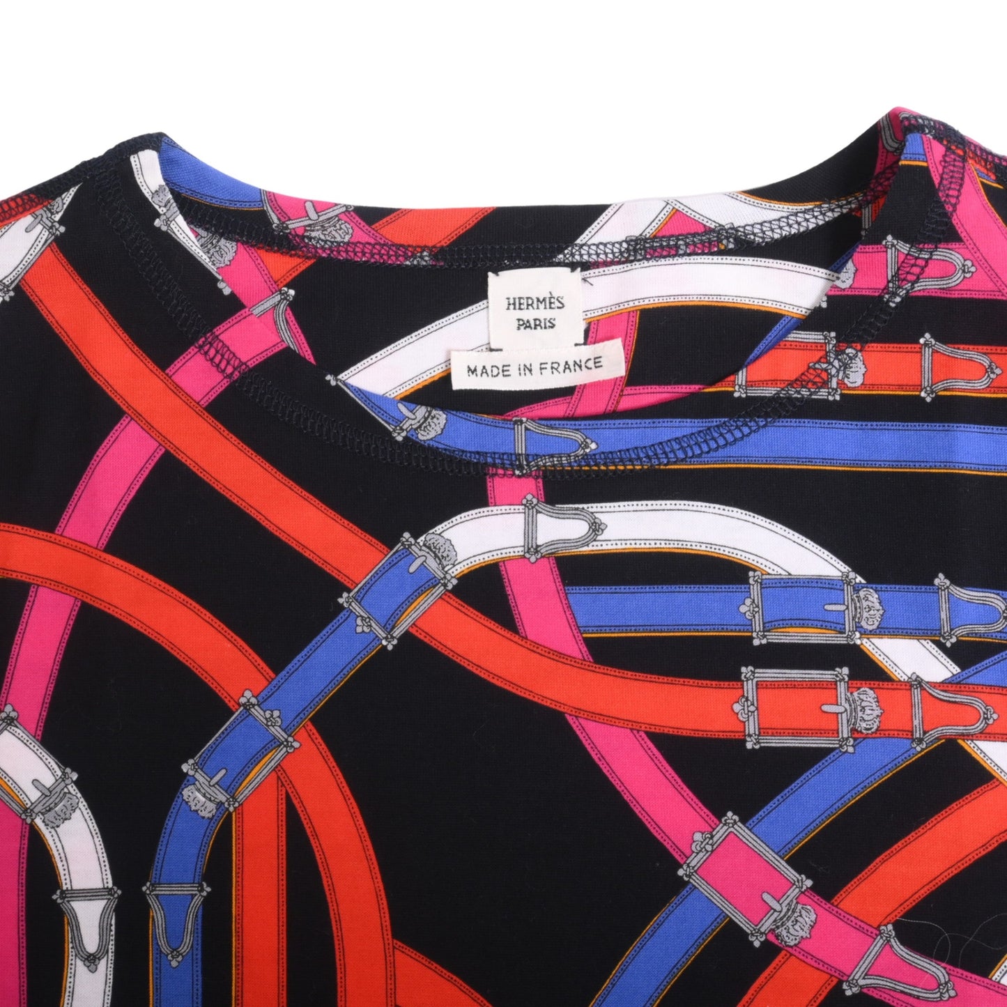 Tシャツ　コットン　マルチカラー　ブラック　38