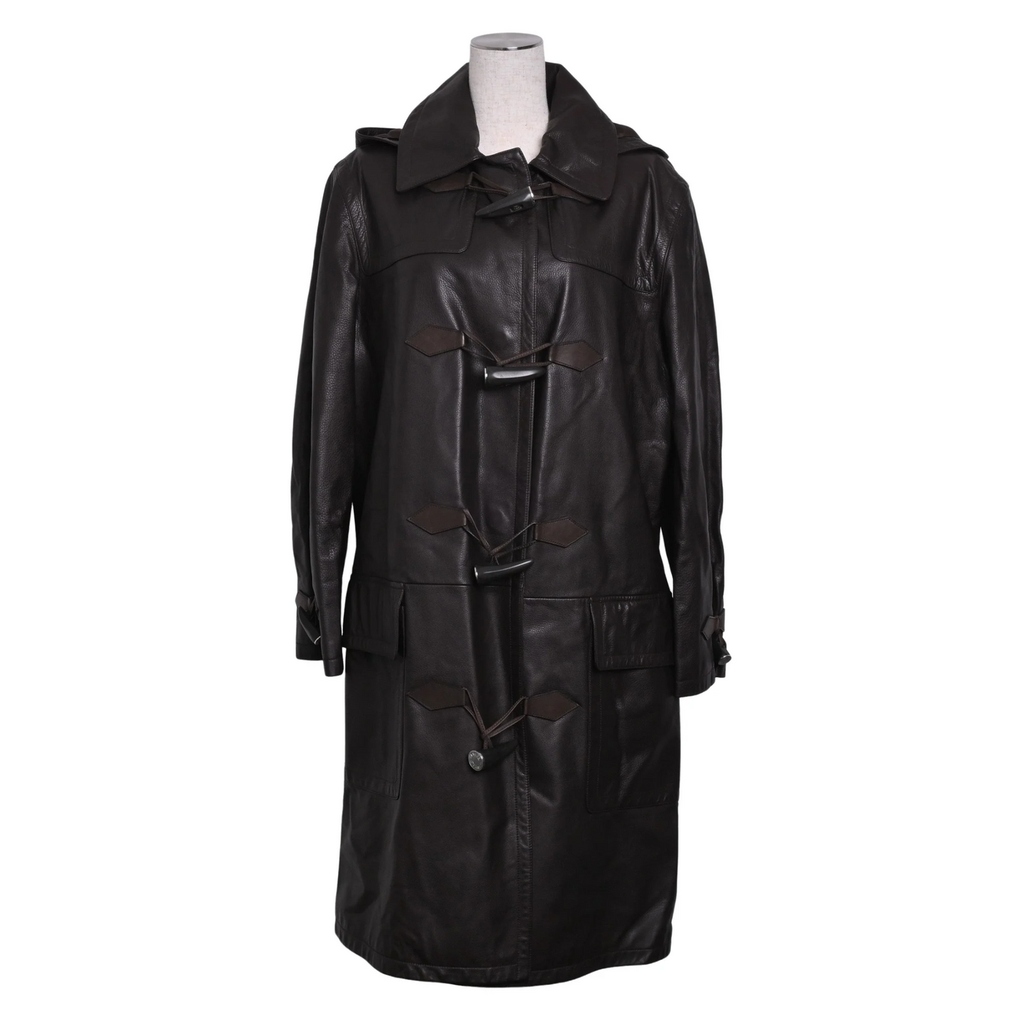 Duffle coat, leather, brown, 46