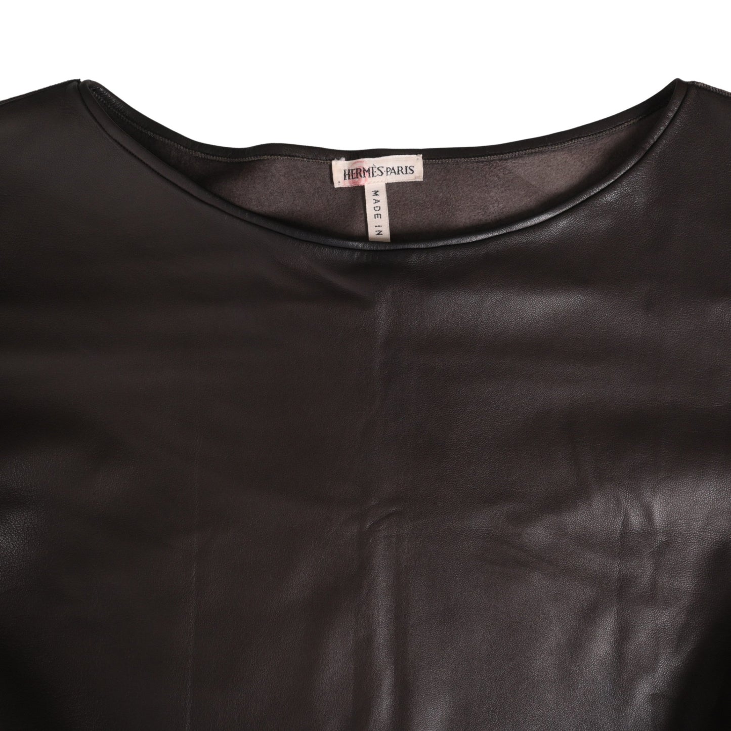 レザーカットソー　ブラウン　42