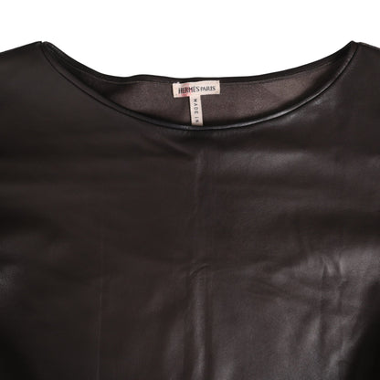 レザーカットソー　ブラウン　42