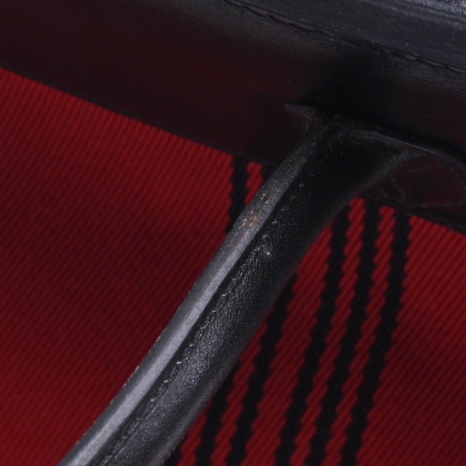 Birkin 30 Box Calf Toile Potamos Black Red SS □J Engraved