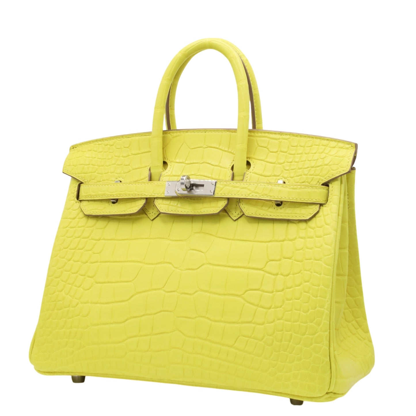 Birkin 25 Alligator Matte Lime SS WStamp