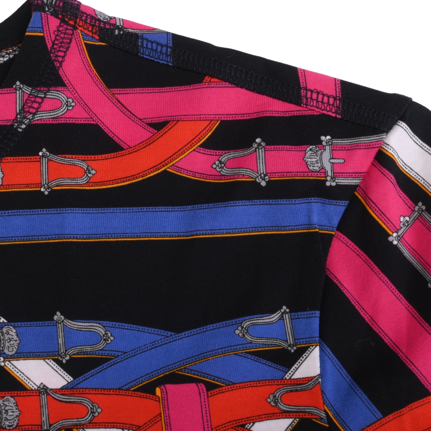 Tシャツ　コットン　マルチカラー　ブラック　38