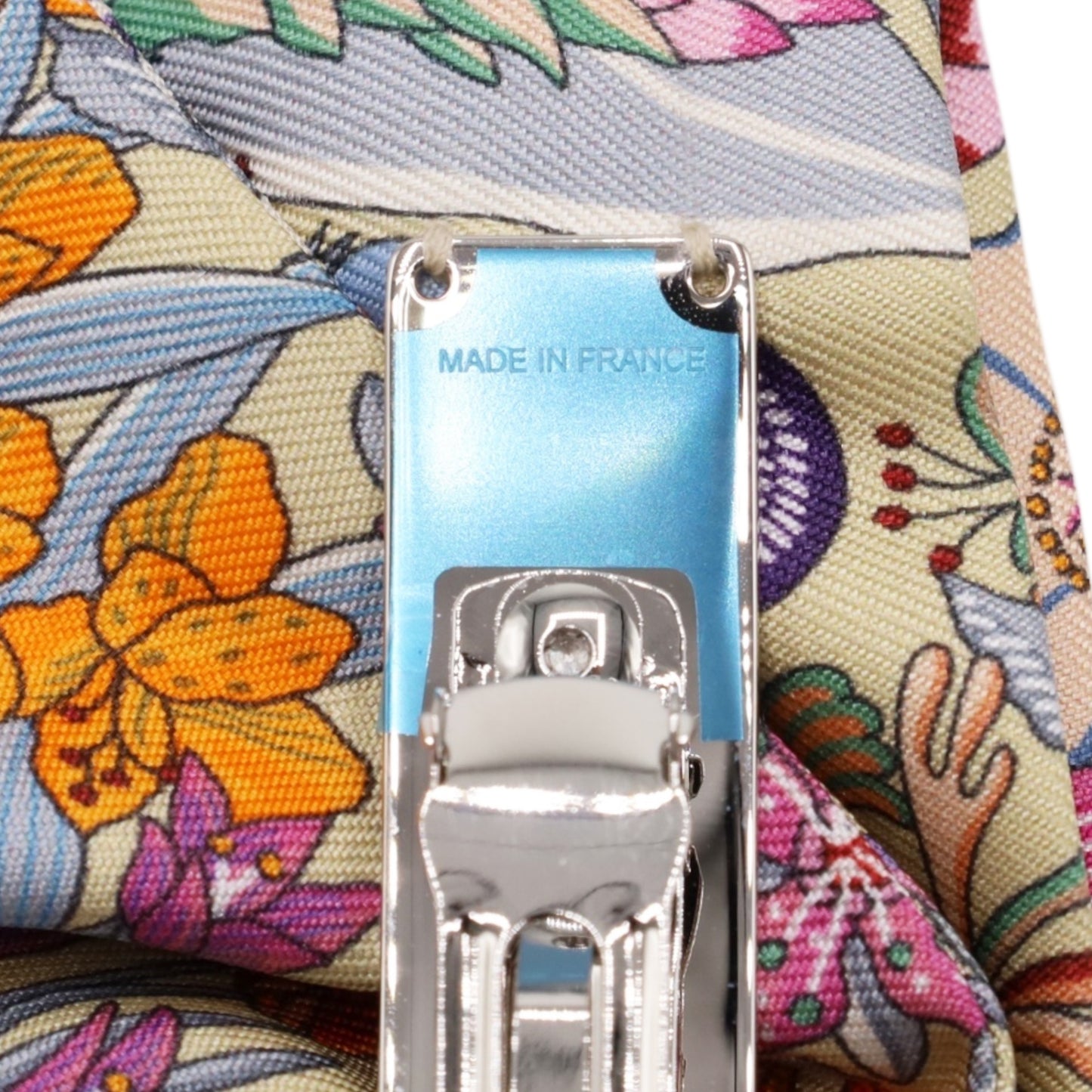 グルネルPM　バレッタ　花柄　シルク　マルチカラー