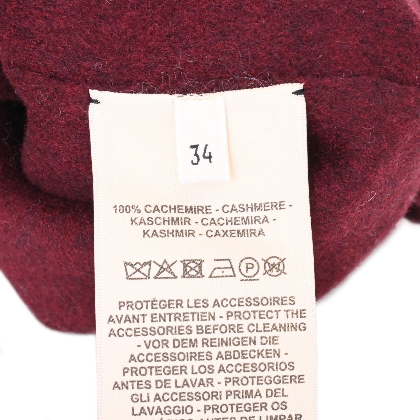 ロングジレ　カシミヤ　ボルドー　34