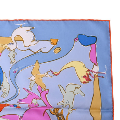 Carre 90 Thousand and One Rabbit Silk Blue