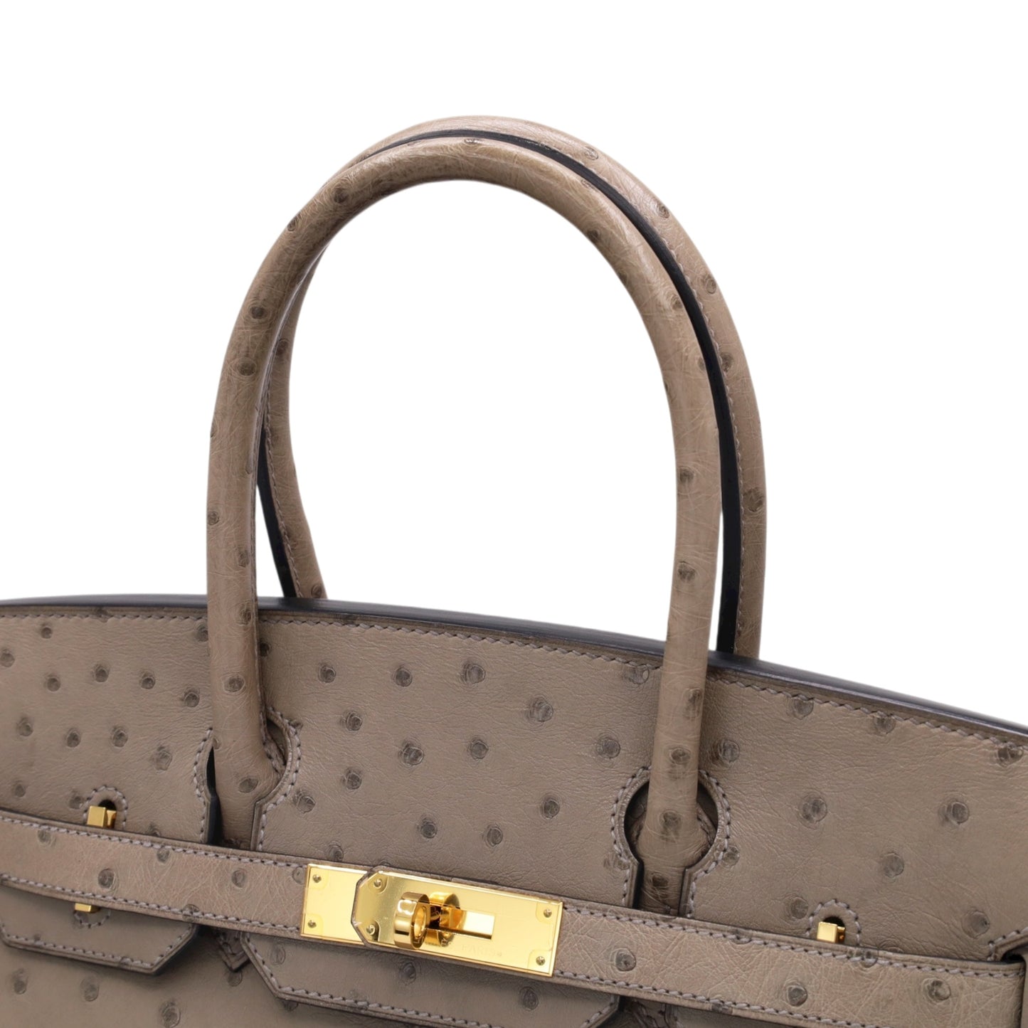 バーキン30　オーストリッチ　ムース　GP　□R刻印