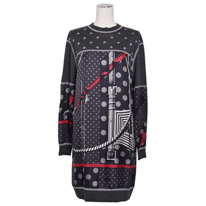 一块单击裂纹羊绒丝绸灰色34