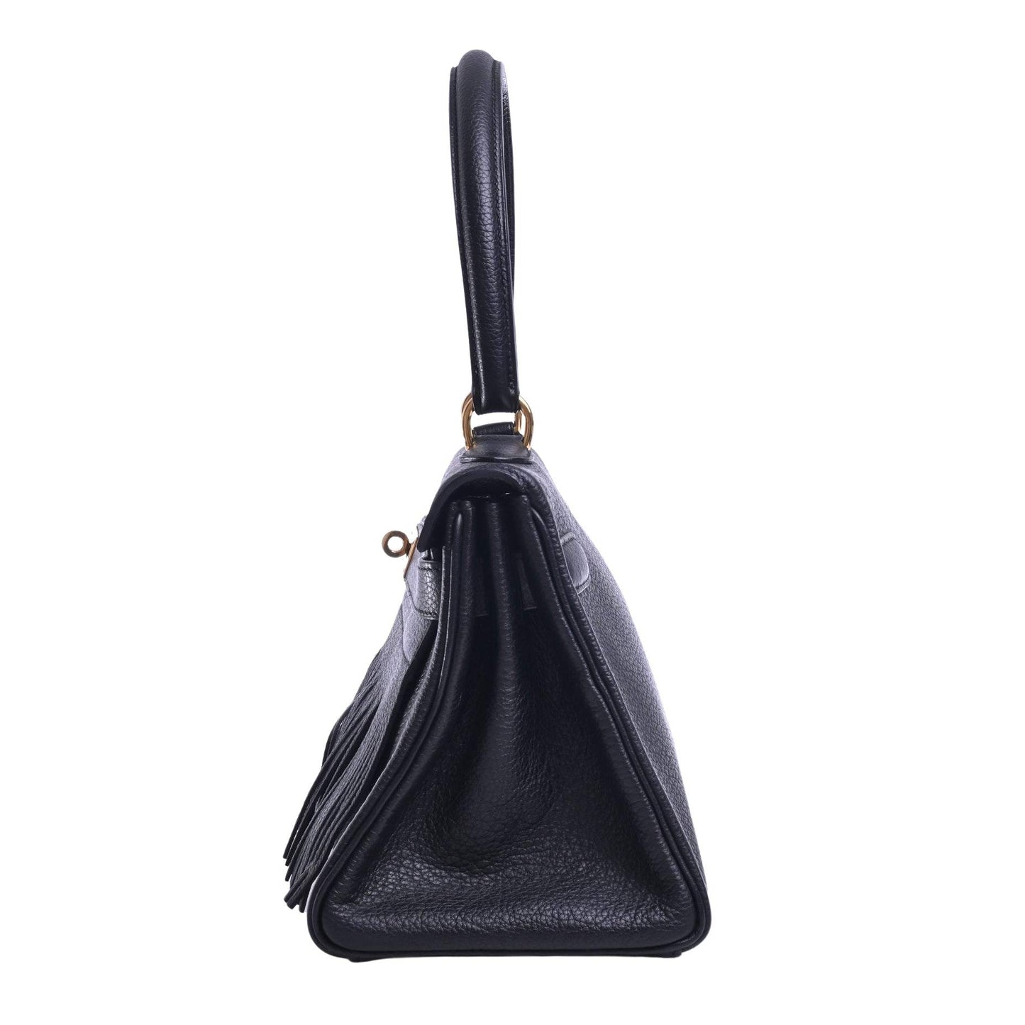 Shoulder Kelly Fringe Togo Black GP □M engraved