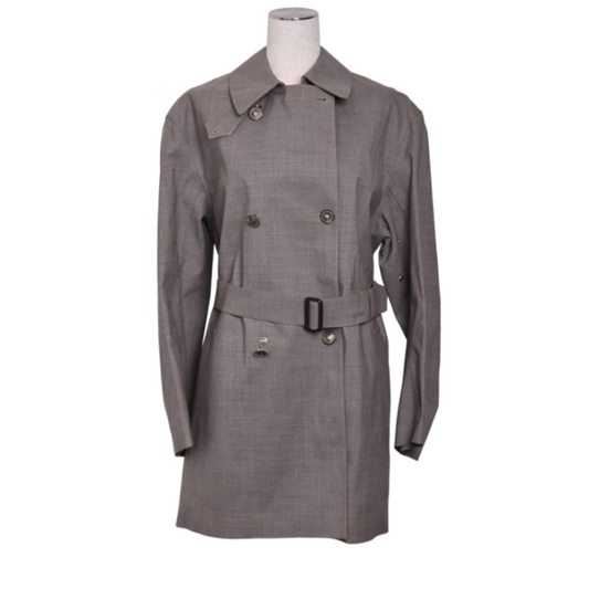 コート　マッキントッシュ　ウール　グレー　XS