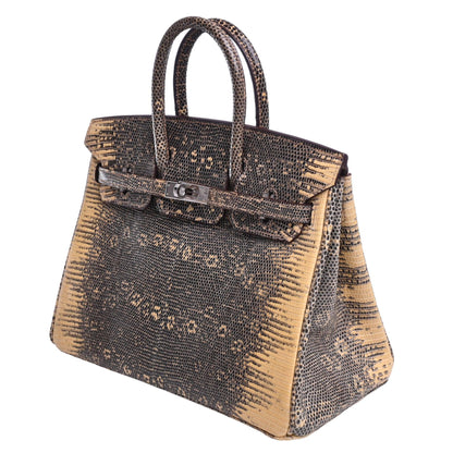 バーキン25　リザードナチュラ　デザート　SS　□N刻印