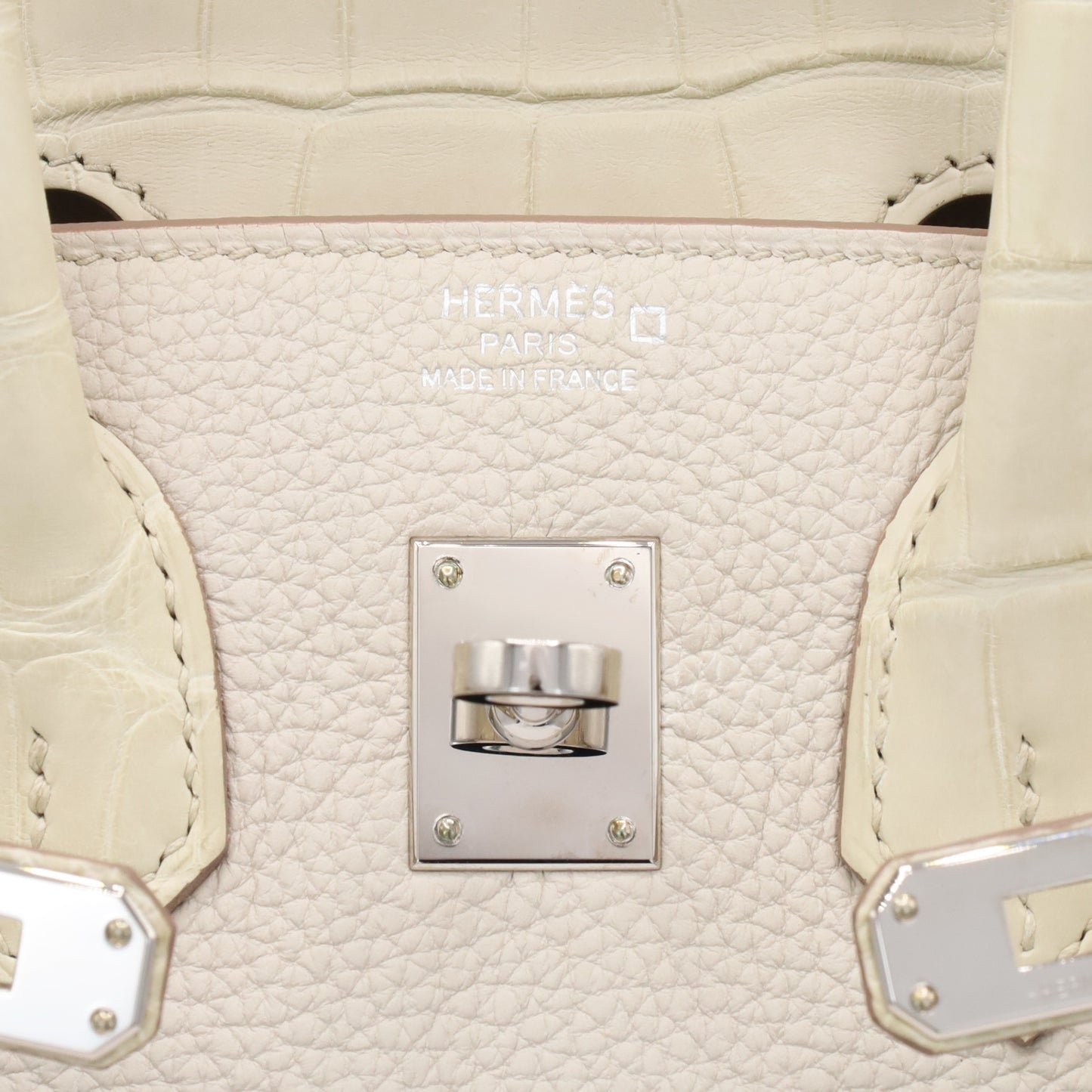 Birkin 25 Touch Alligator Matte Togo Beton SS W Engraved