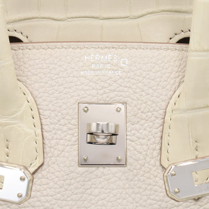 Birkin 25 Touch Alligator Matte Togo Beton SS W Engraved