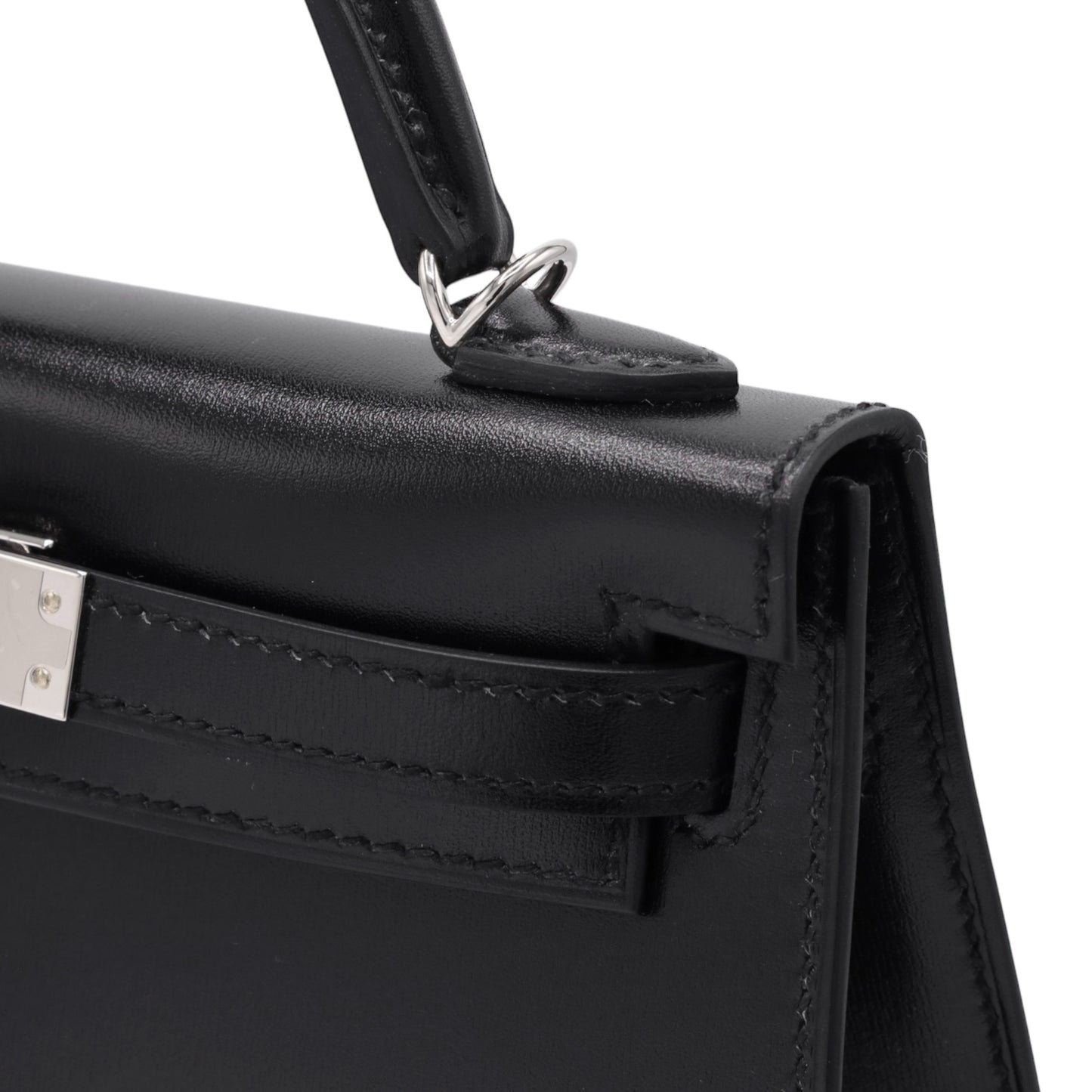 Mini Kelly 2 Box Calf Black SS K Stamp
