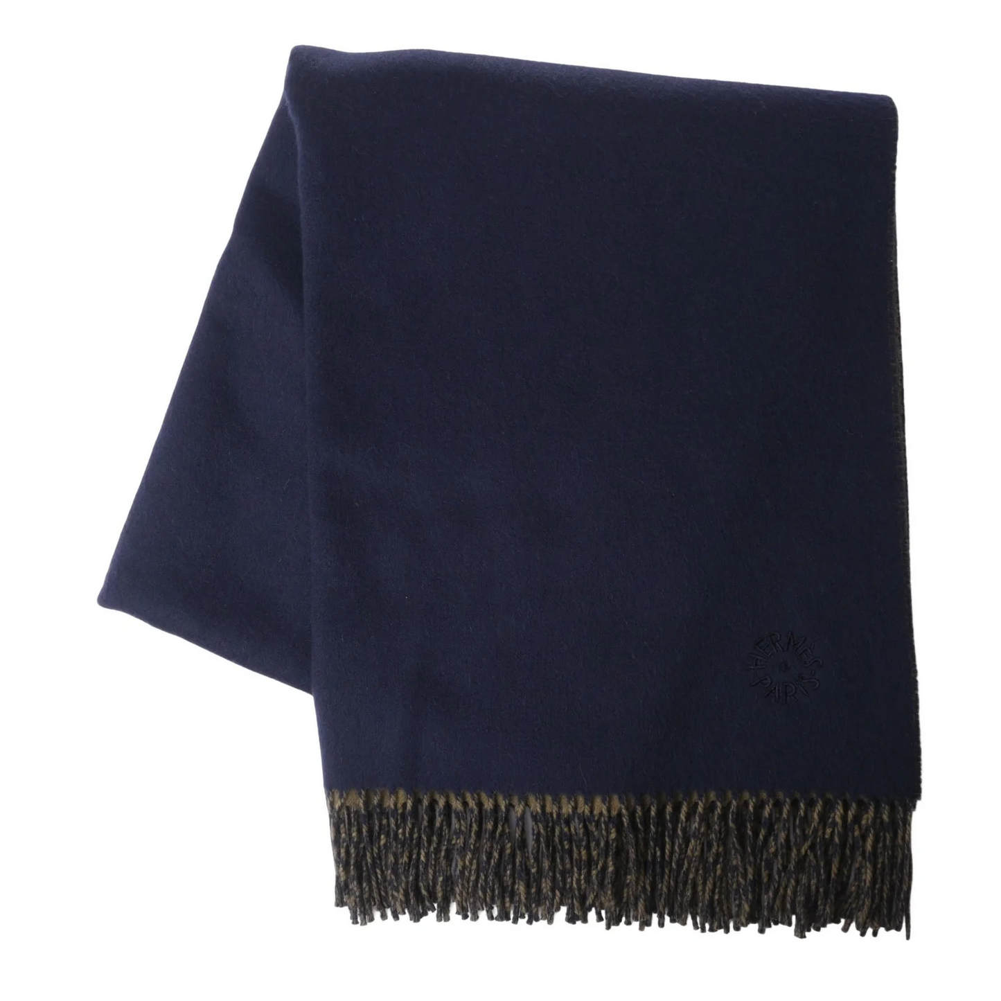 ストール　カシミア　ネイビー　グリーン