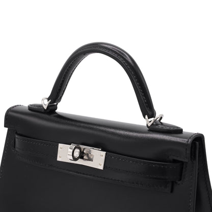 Mini Kelly 2 Box Calf Black SS K Stamp