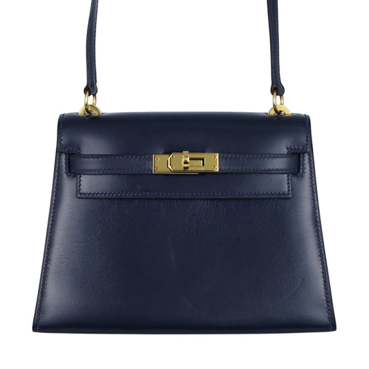 Mini Kelly Box Calf Navy GP 〇N engraved